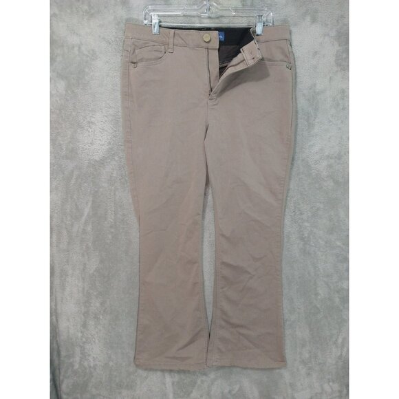 Democracy Jeans Womens 14 Petite Beige Denim Ab Solution Itty Bitty Boot Cut - Picture 1 of 9